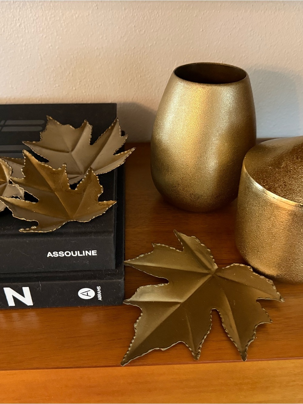 Vintage Pottery Barn gold leaves